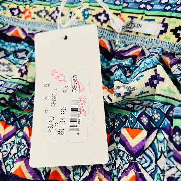 NEW! Grifflin Paris Jumper Romper Casual Shorts Strapless Summer Casual - L - Picture 5 of 5